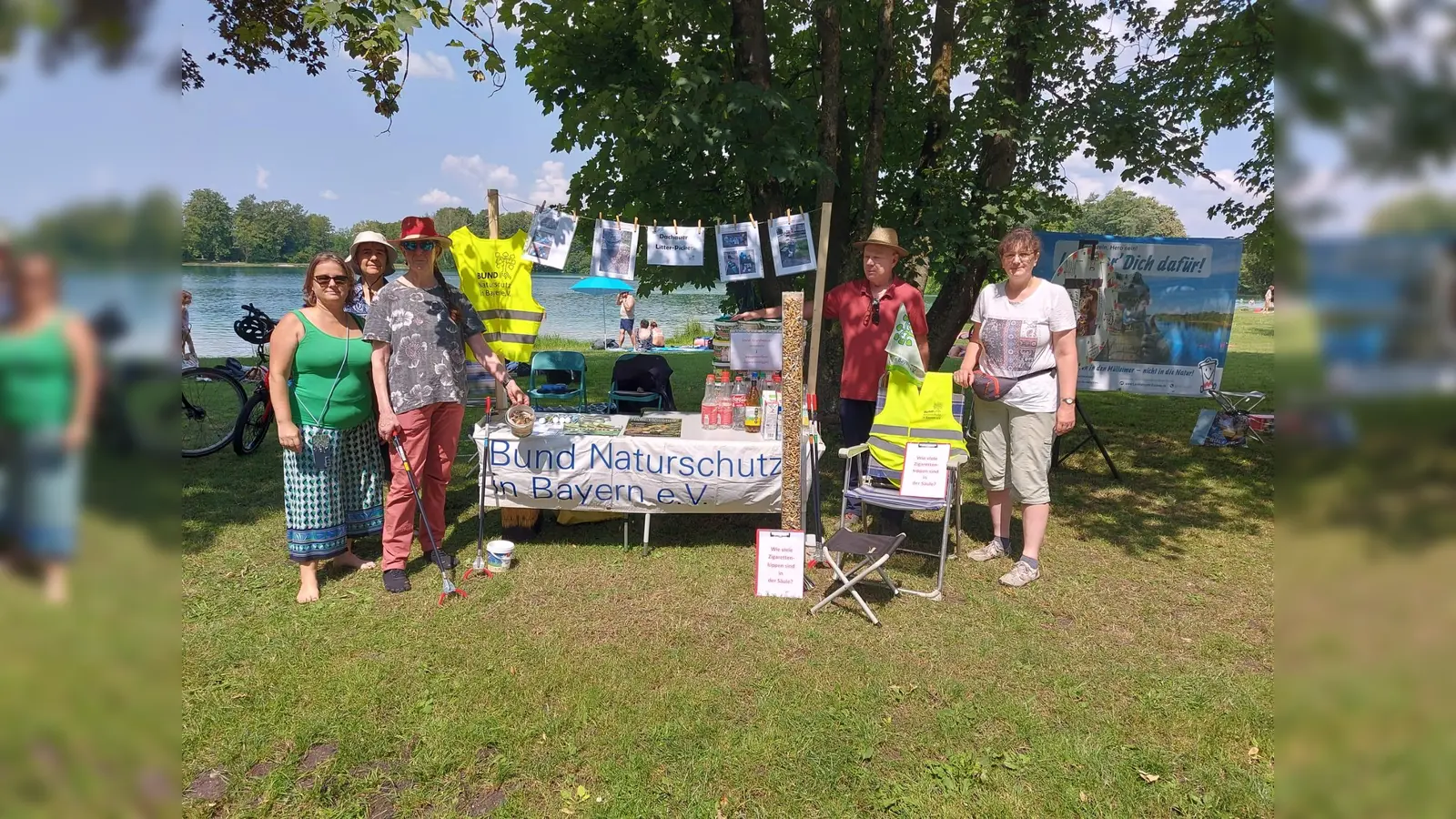 Info-Kampagne am Karlsfelder See: Das Foto zeigt Mitglieder der Litter–Picker vom Bund Naturschutz.  (Foto: Antje Burger)