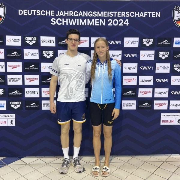 Die Karlsfelder Toptalente Catalina Hasenclever und Louis Nowak sind deutsche Spitze im Schwimmen. (Foto: TSV Eintracht Karlsfeld)