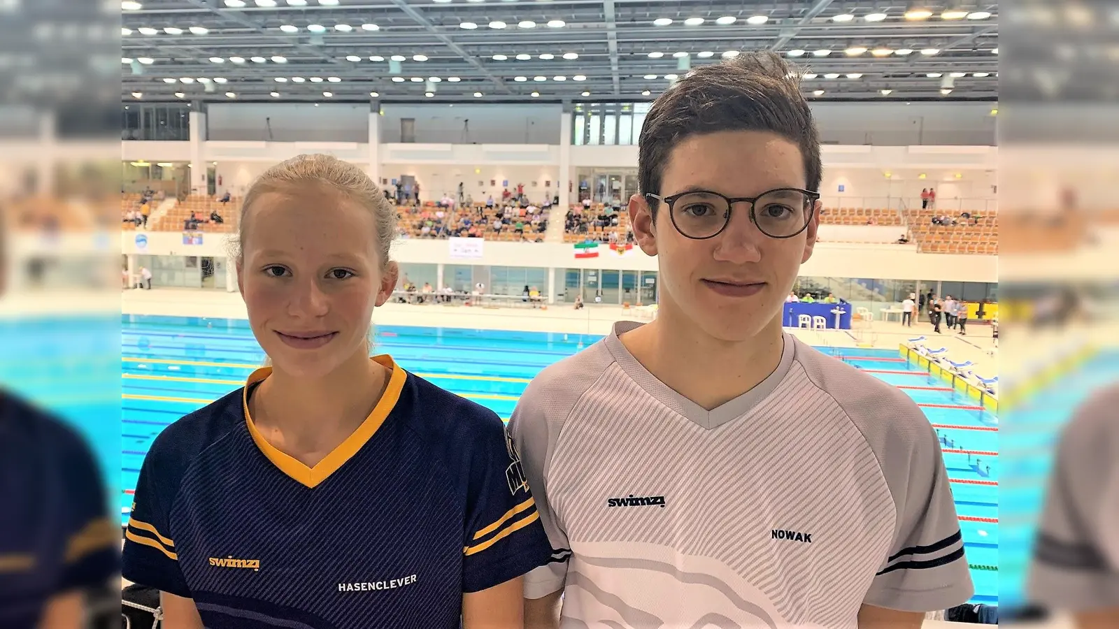 Die Schwimmabteilung des TSV Eintracht Karlsfeld ist sehr stolz auf ihre beiden Toptalente Catalina Hasenclever und Louis Nowak. (Foto: TSV Eintracht Karlsfeld e.V.)